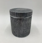 Pottery Barn Raoul Cotton Jar Bathroom Accessory Gray 3.75" Diam #9083X