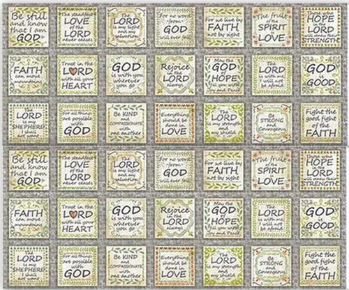 Tessuto Frasi Signore Dio Religioso 34" X44" Pannello Gioire Ispirazione QT Cotone