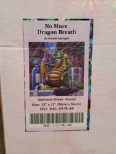 Diamond Art Club "No More Dragon Breath " Randal Spangler Round Kit 22"×22" 