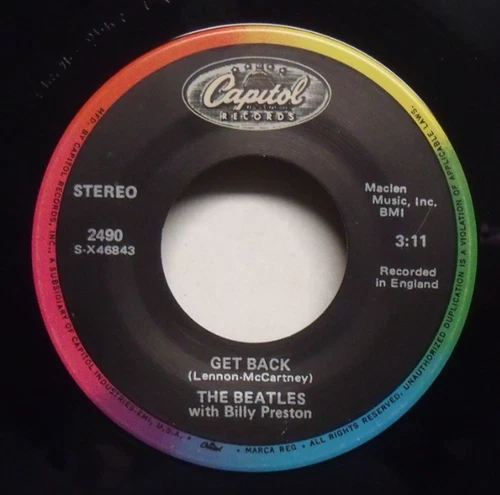 The Beatles - Get Back - 1980s Capitol Reissue 45