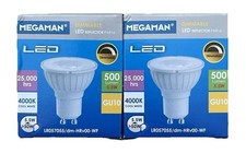2 Pack Of Megaman 140506 LED GU10 PAR16 Lamps 5.5W=50W 4000k Cool White Dimmable