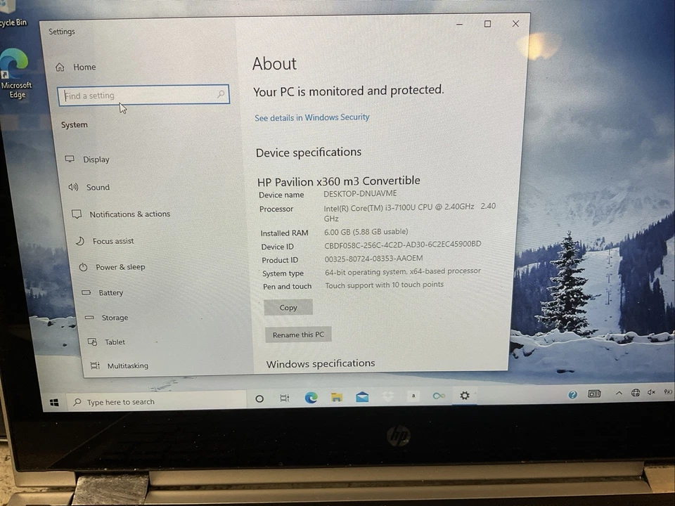HP Pavilion x360 Convertible 14m-ba013dx 14" i3-7100U 2.4GHz 6GB RAM 500GB HDD 硬盘 — 第 2/4 张图片