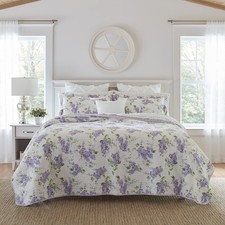 Laura Ashley Home-Keighley Collection-Quilt Set-100% Cotton, Reversible,