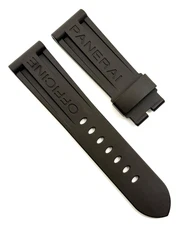 Officine Panerai 24mm x 22mm Dark Brown Rubber Watch Strap Band Authentic OEM