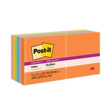 Post-it Notes Super Sticky 65412SSUC 3 in. x 3 in. Pads Energy Boost (12/PK) New