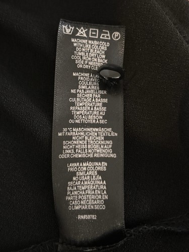 Blusa de mujer Adrianna Papell XL manga abullonada ojo de cerradura negro cuadrado núcleo gótico - Imagen 11 de 13