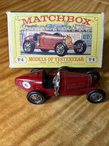 Matchbox Models of Yesteryear Y6 1926 Bugatti Type 35-Red-Near Mint-Original Box