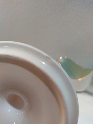 Vintage Taylor Smith Creamer Sugar Bowl CLASSIC HERITAGE Green Gold Mid Century - Picture 10 of 14