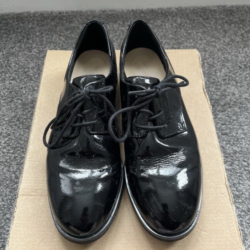 Clarks Griffin Lane Black Patent Leather Derby Shoes UK Size 5 Smart Shoes - Picture 4 of 10