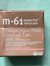 M-61 Powerful Skincare PowerGlow Peel Gradual Tan 30 Treatments Facial Pad