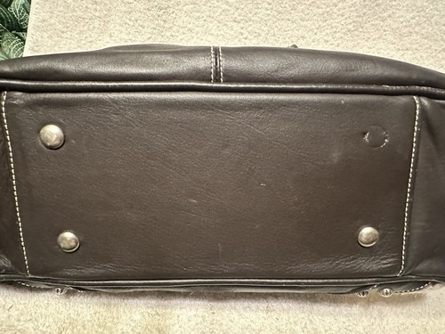 Borsa vintage American West in pelle di vacchetta, portafoglio abbinato e piccola custodia telefono - Foto 8 di 15