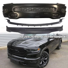 NEW Primed Front Bumper Cover Assembly with Fog Light Set For 2019-2022 RAM 1500