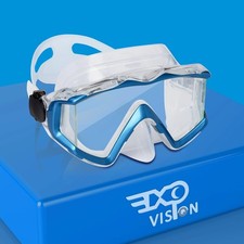 Adult Pano 3 Scuba Diving Mask, Tempered Glass Snorkel Mask Anti-Fog Sky blue