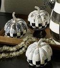 Mackenzie Childs Courtly Check Marbled Mini Pumpkins Set of 3