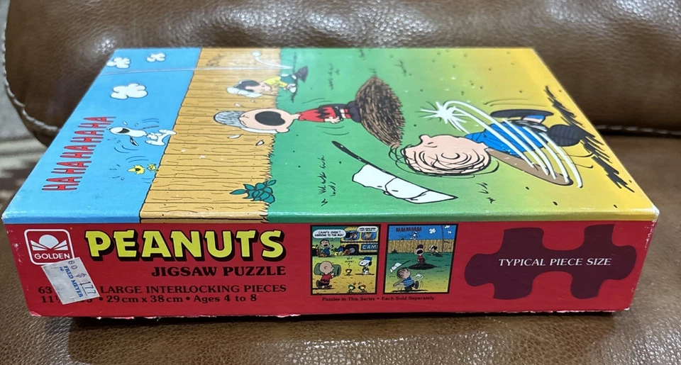 Golden Peanuts Baseball Charlie Brown Lucy Linus Snoopy 63 Pc Puzzle COMPLETE - Image 3 of 4
