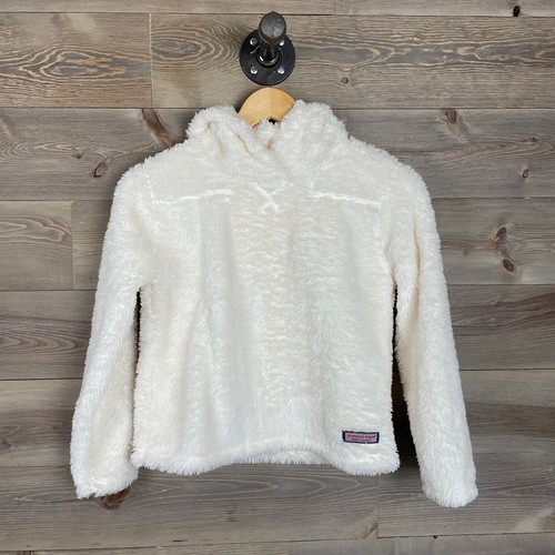 Vineyard Vines Girls M Stillwater Hooded High Pile Shep Shirt Marshmellow 10