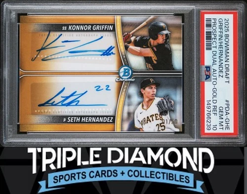 2025 Bowman Draft Chrome Konnor Griffin/Hernandez Dual Auto #01/50 PSA 10 Y160