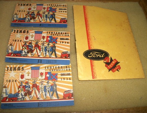 Lot  3 Vintage Texas Centennial Tickets 1936 World’s Fair Exposition & Envelope - Picture 1 of 2