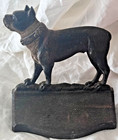 BRADLEY & HUBBARD B&H Antique Doorstop Boston Terrier Cast Metal Signed