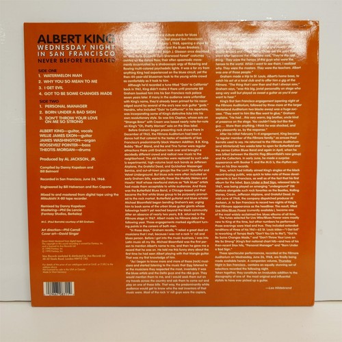 ALBERT KING - WEDNESDAY NIGHT IN SAN FRANCISCO VINYL LP - Picture 2 of 2
