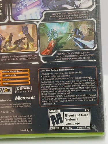Halo 2 (Microsoft Xbox) BRAND NEW Factory SEALED Y-FOLD XBL Sticker Black Label - Picture 15 of 18
