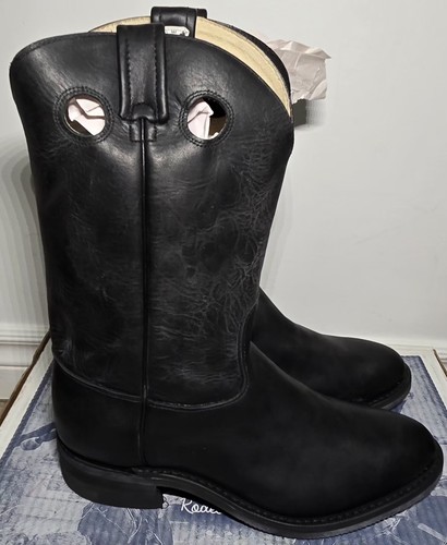 Canada West Black Buffalo Leather Boots Mens Size 11.5 BRAND NEW BOX - Foto 3 di 9