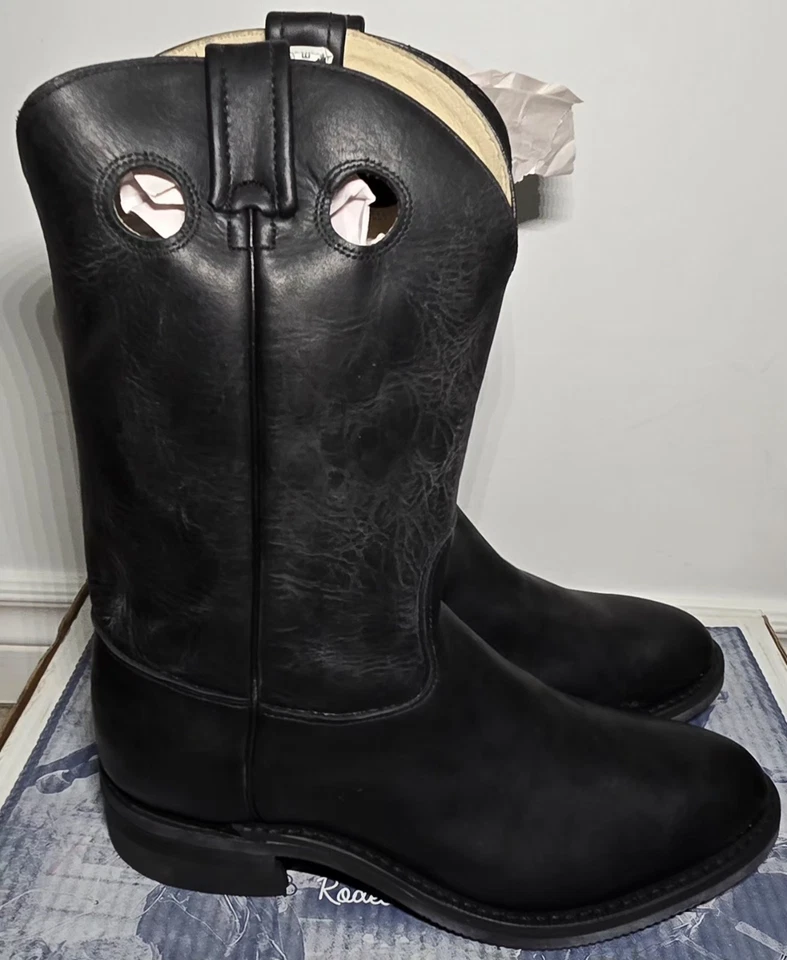 Botas Oeste Canadá De Colección Para Hombre Talla 11.5 Cuero Búfalo Negro CAJA NUEVA Foto 2 de 4