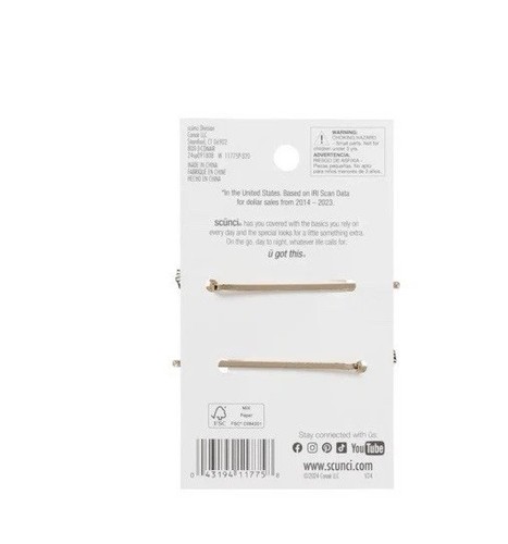 Scunci Trend Essentials Haarnadeln, 2er Pack, Gold mit Strass Schleife Design - Bild 4 von 5