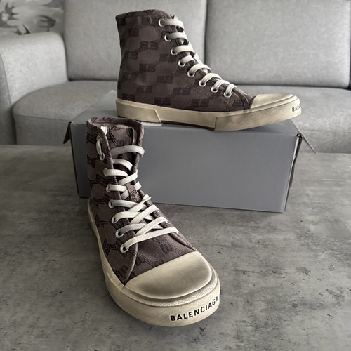 Balenciaga Paris Sneaker High Top BB Monogram Größe 8 EU 42 UVP 600£ Grau/Braun - Bild 18 von 21