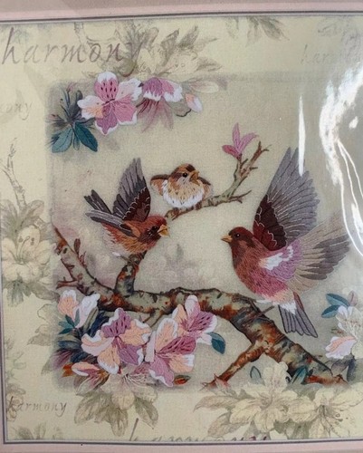 Dimensions Sunset Gallery Crewel #11126 BIRDS OF HARMONY Lena Liu 14x14 NIP - Picture 3 of 4