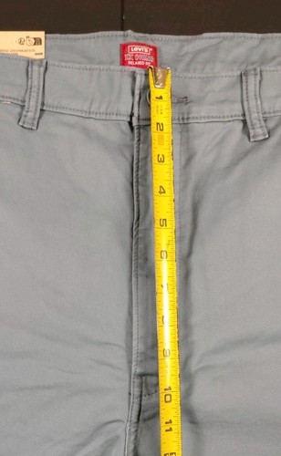 Pantalones Cortos Levi's XX Chino-NUEVO CON ETIQUETAS-Azul Teal Relajado Frente Plano 8" Para Hombre-Talla W44 - Imagen 12 de 13
