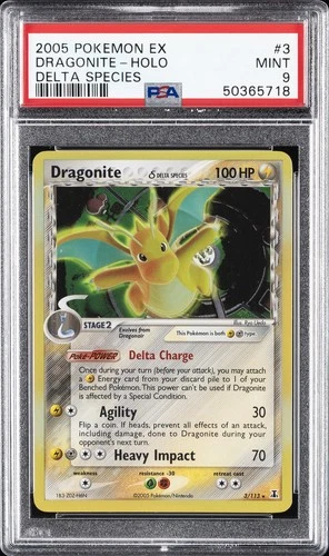 2005 POKEMON EX DELTA SPECIES #3 DRAGONITE-HOLO PSA 9