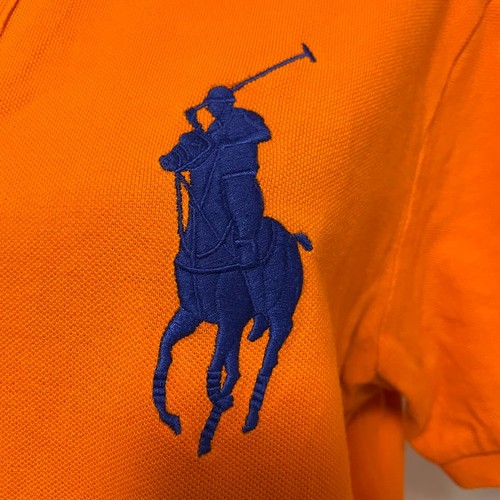Polo Ralph Lauren Polo shirt BIG LOGO # 3 Orange Custom Fit - Picture 5 of 6
