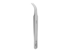Excelta 2AB-N - Tweezers, 43-Degree Curved Tapered Flat Point, Nickel Silver