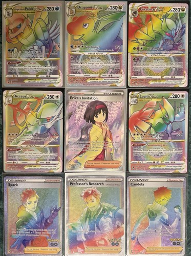 POKEMON RAINBOW SECRET RARE DRAGONITE GIRATINA ARCEUS LUGIA VSTAR KARTEN LOT NM-M