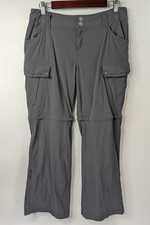 PrAna Women's Size 10 Gray Convertible Cargo Hiking Pants W4SASH115 Roll Up