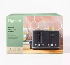 Figmint 4 Slice Toaster, Extra Wide, 7 Shade Setting, Stainless Steel - Gray NEW