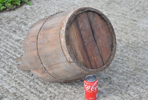 old vintage wooden rice bucket / well water/ planter / pot - FREE DELIVERY - Picture 9 of 9