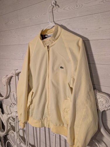 Chaqueta De Colección Izod Lacoste Amarillo Tartán Forrada A Cuadros Para Hombres M Preppy Cremallera Completa - Imagen 3 de 13