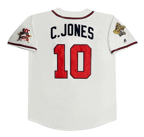 Chipper Jones Atlanta Braves 1995 World Series Home White Jersey Men's Large - Picture 1 of 4
