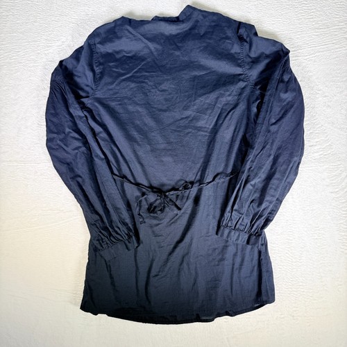 CONVERSE ONE STAR Blouse Womens Medium Top Long Sleeve Black Tie Back - Picture 3 of 6