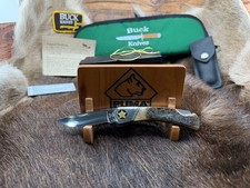 2002 Buck Duke "B500-LE1-0"  Rams Horn Handle & Leather Sheath Mint Rare