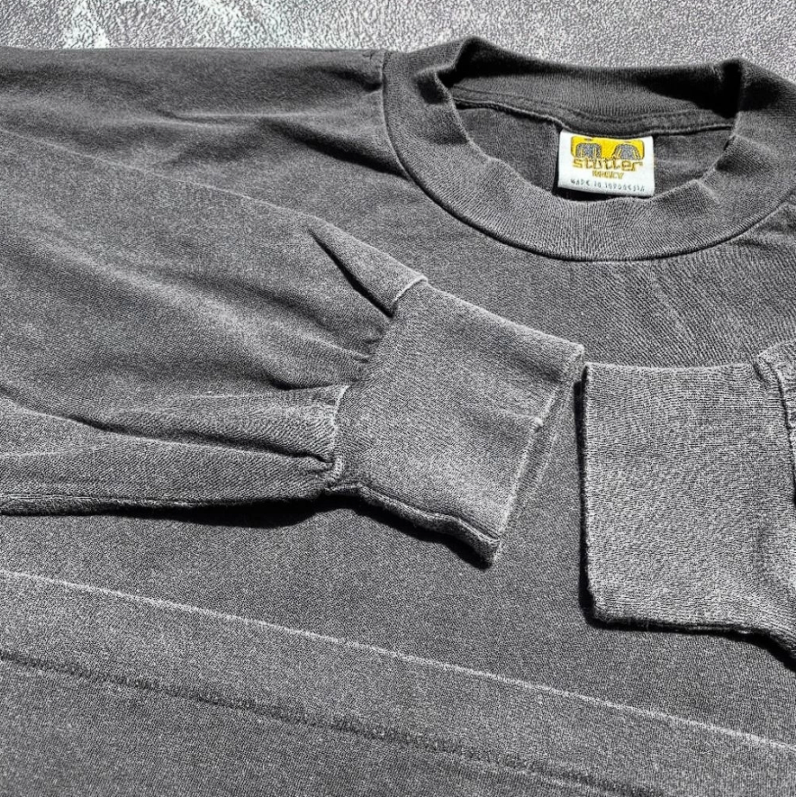 Vintage Faded Black T shirt Blank 90s Style Single Stitch Sun