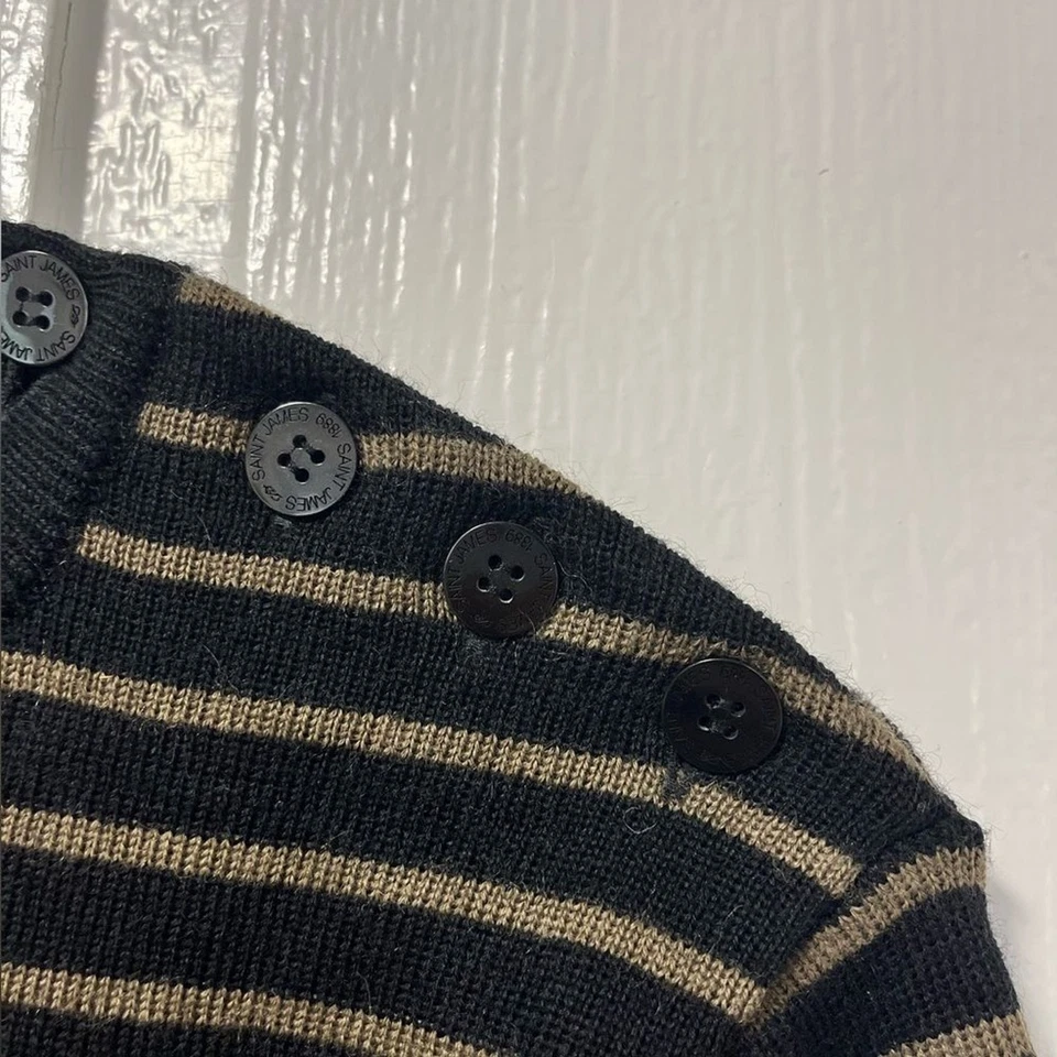 Saint James Francia Jersey Lana Rayas Con Botón Hombro Foto 4 de 4