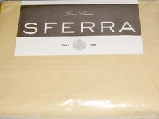 Sferra Leonardo Gold King 4 PC. Sheet Set Italian Spun Cotton Percale New