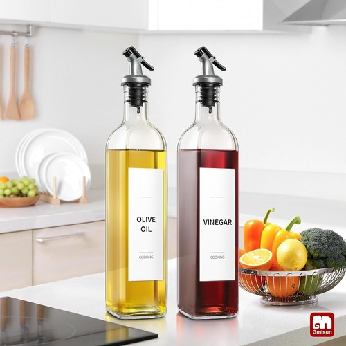 Vielseitiges 17 Unzen Glas Olivenöl und Essig Spender Set für elegante Küchen - Bild 4 von 10