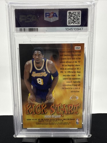 1998-99 Topps Kick Start #KS2 Kobe Bryant PSA 9 como nuevo Lakers Salón de la fama - Imagen 2 de 2