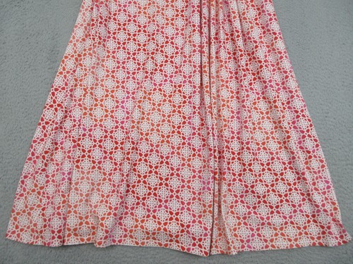 Lands End Dress Women 2X Red Pink Geometric Print Stretchy Boho Resort Colorful - Picture 8 of 17