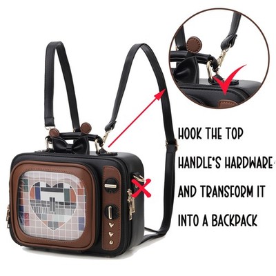 Retro TV Shaped Ita Bag Backpack Small Pin Display Purse  display picture 2