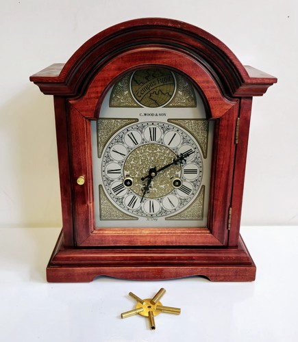 Vintage C.Wood & Son Manteluhr Pedulum 31 Tage Tempus Fugit Glockenspiel